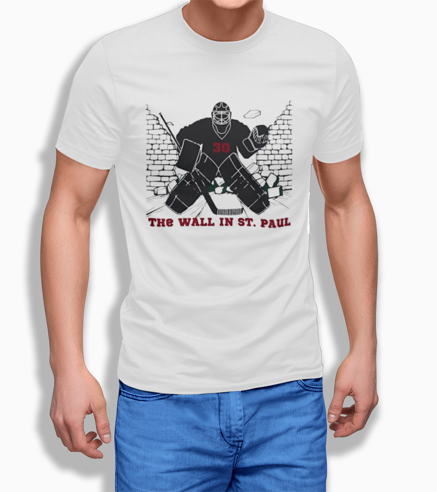 Minnesota Wild Number 30 The Wall In St Paul T-Shirt