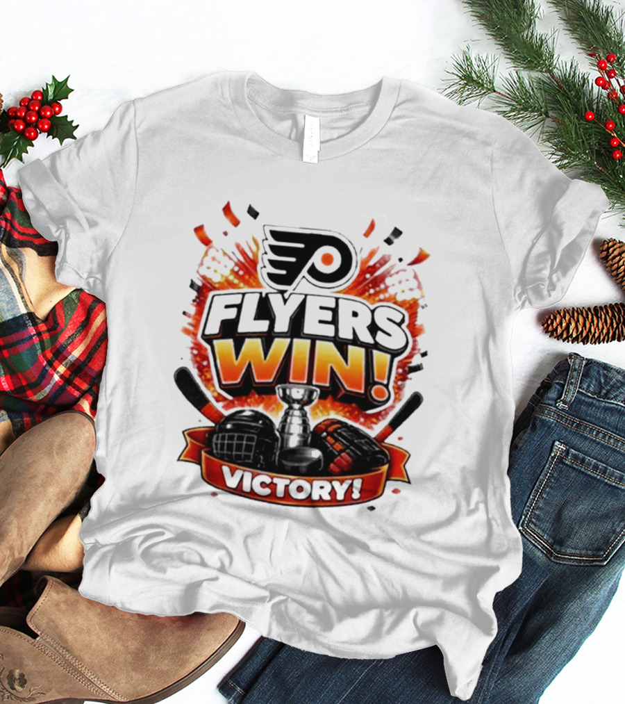 Philadelphia Flyers Win Victory Ice Hockey Celebration T-Shirt