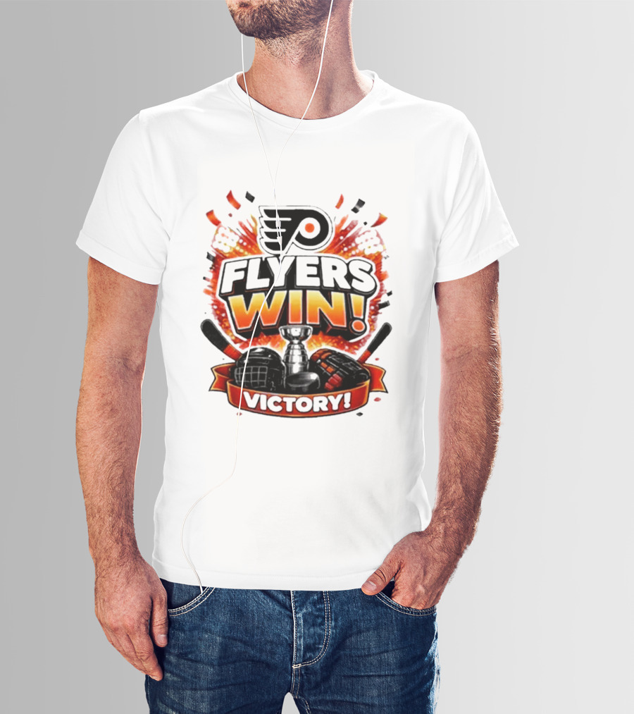 Philadelphia Flyers Win Victory Ice Hockey Celebration T-Shirt