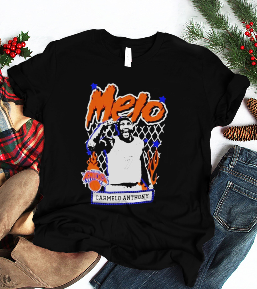 Melo Carmelo Anthony New York Knicks NBA Street Player Mitchell Ness T-Shirt