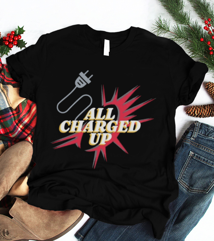 Ottawa All Charged Up Electric Energy Burst Plug T-Shirt