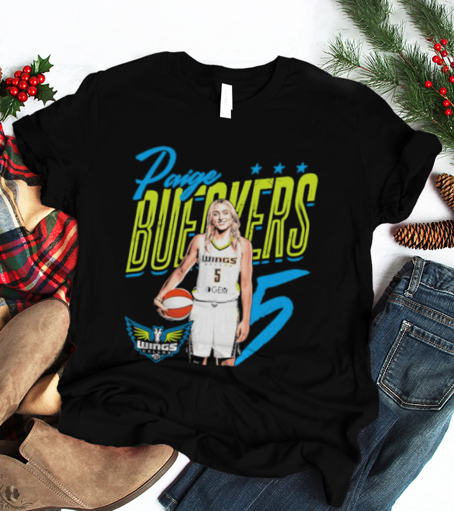 Paige Bueckers Dallas Wings Player Pose Number 5 T-Shirt