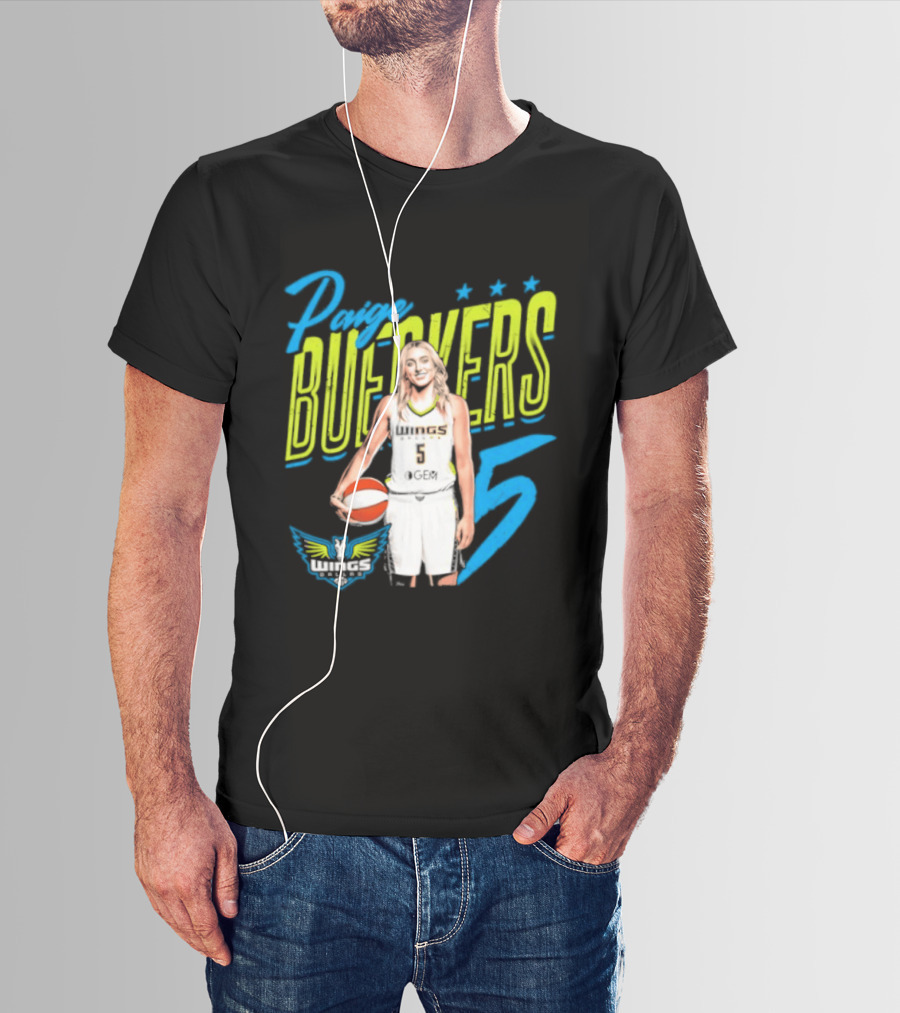 Paige Bueckers Dallas Wings Player Pose Number 5 T-Shirt