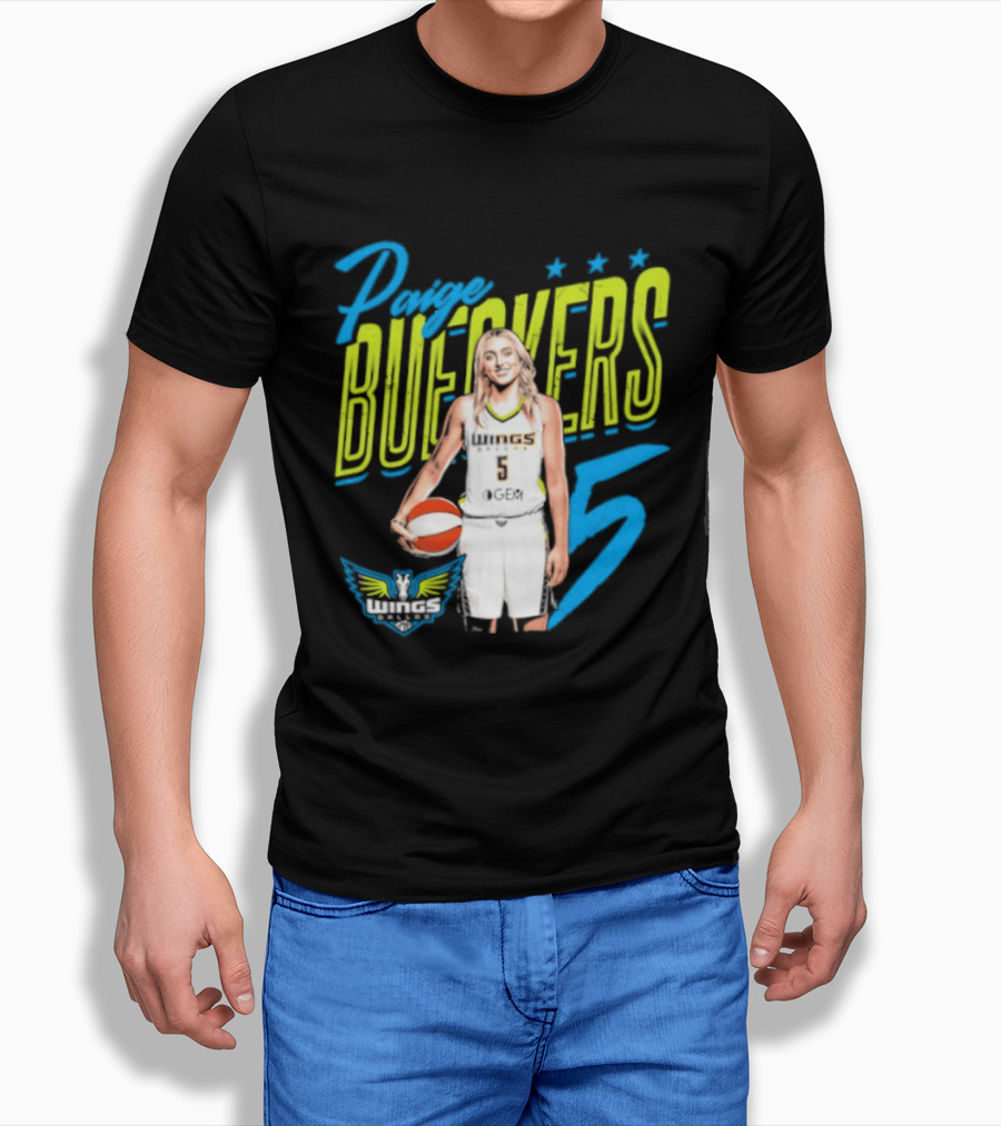 Paige Bueckers Dallas Wings Player Pose Number 5 T-Shirt