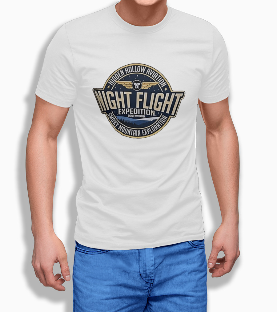 Hidden Hollow Aviation Night Flight Expedition Dollywood Smoky Mountain Exploration T-Shirt