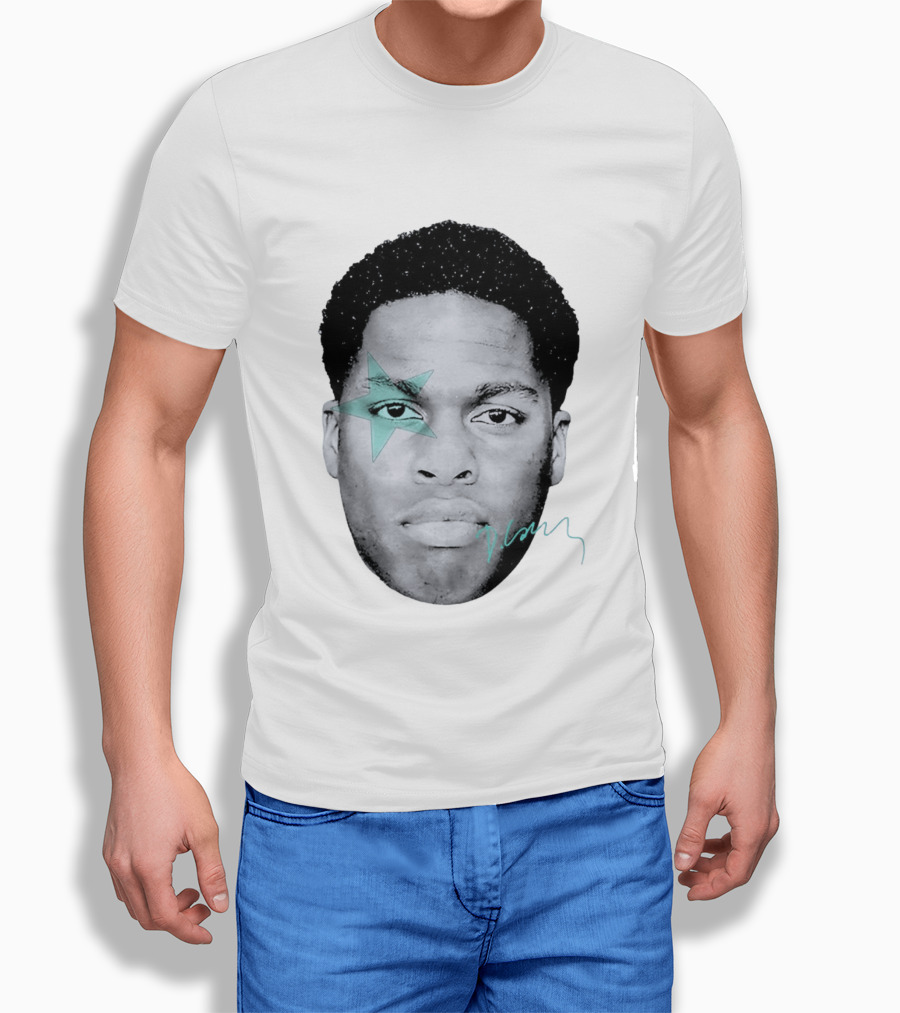 Daniel Caesar Star Face Blue Signature T-Shirt