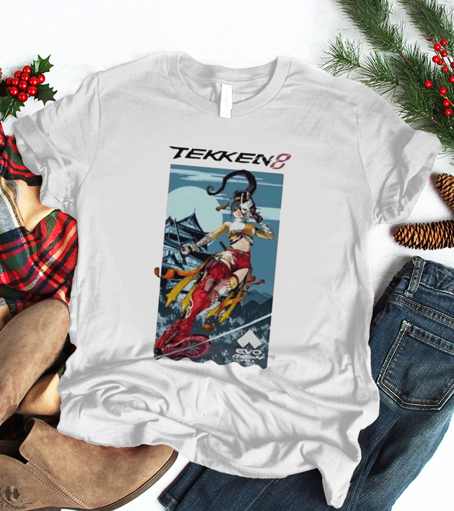 Evo Japan 2026 Tekken 8 Kunimitsu Anime Character Art With Striking Temple T-Shirt