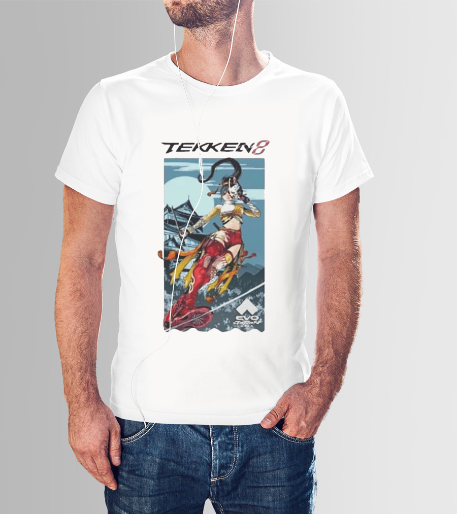 Evo Japan 2026 Tekken 8 Kunimitsu Anime Character Art With Striking Temple T-Shirt
