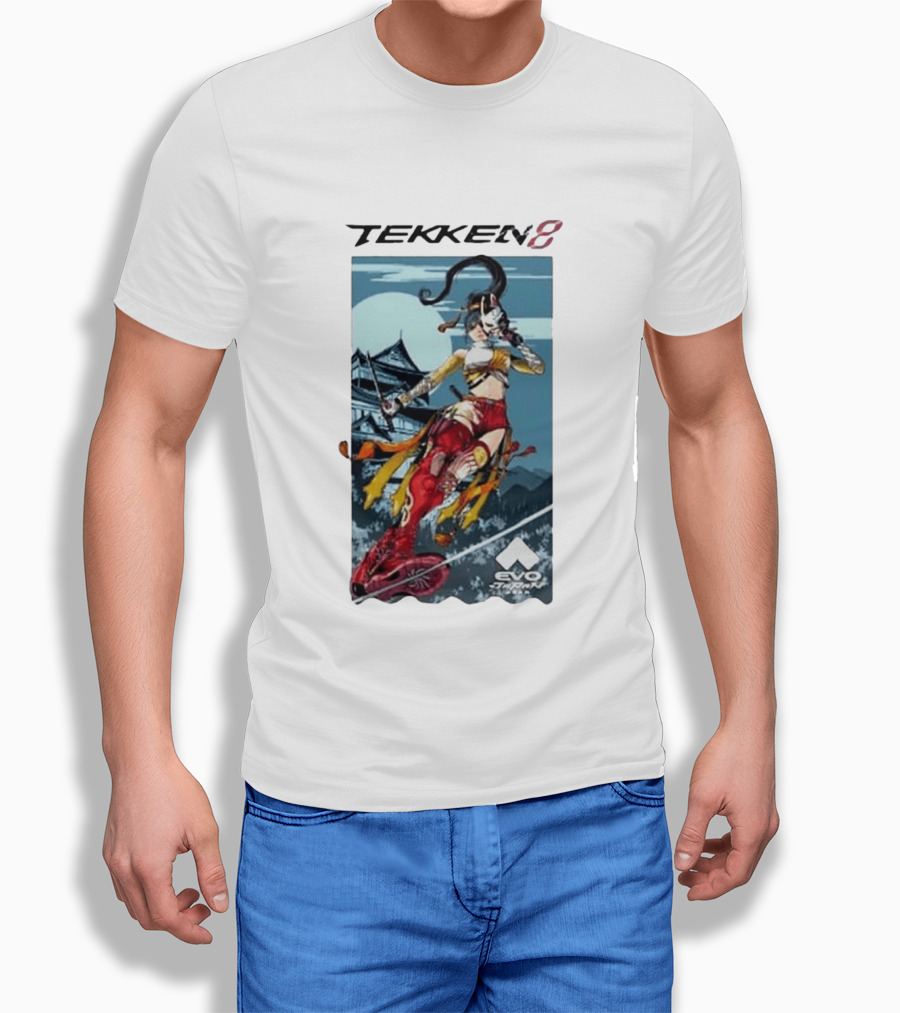 Evo Japan 2026 Tekken 8 Kunimitsu Anime Character Art With Striking Temple T-Shirt