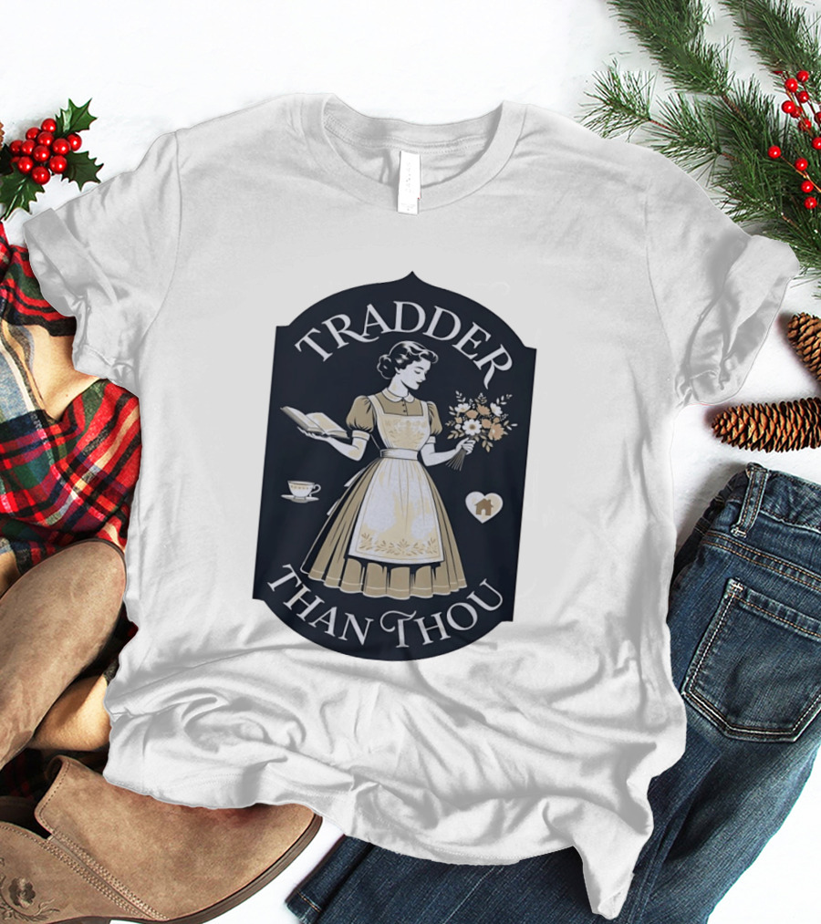 Tradder Than Thou Woman Holding Book And Flower T-Shirt