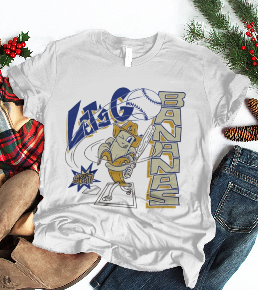 Let's Go Bananas Slugger Cartoon Baseball Bat T-Shirt