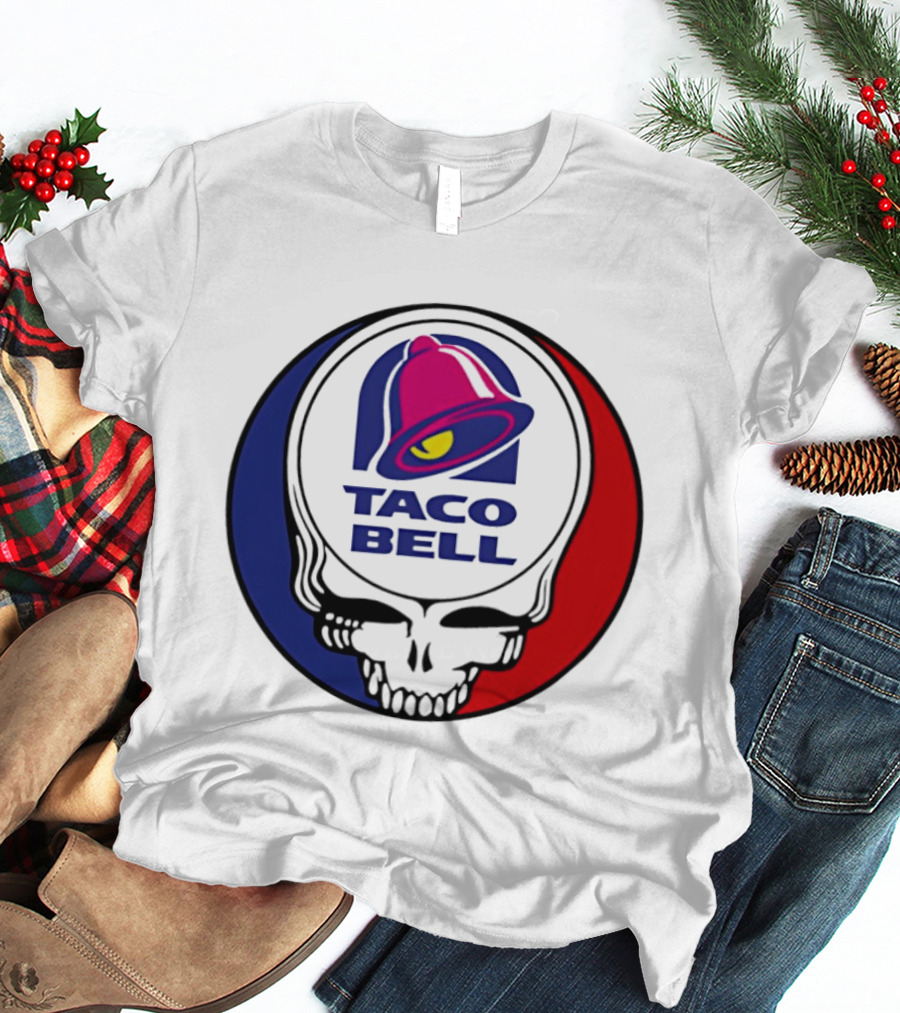 Taco Bell Grateful Dead Skull Logo Red Blue Collaboration T-Shirt