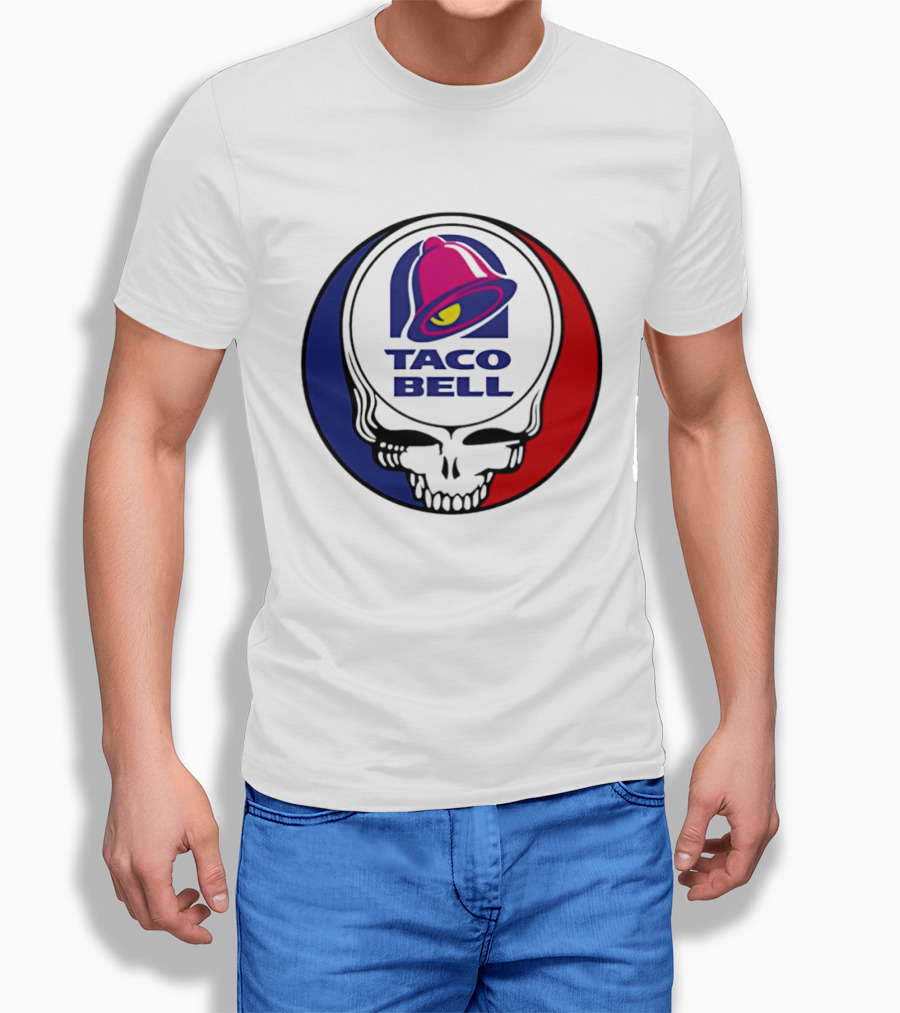 Taco Bell Grateful Dead Skull Logo Red Blue Collaboration T-Shirt