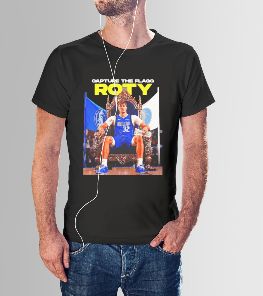 Capture The Cooper Flagg ROTY Dallas Mavericks Basketball Throne T-Shirt