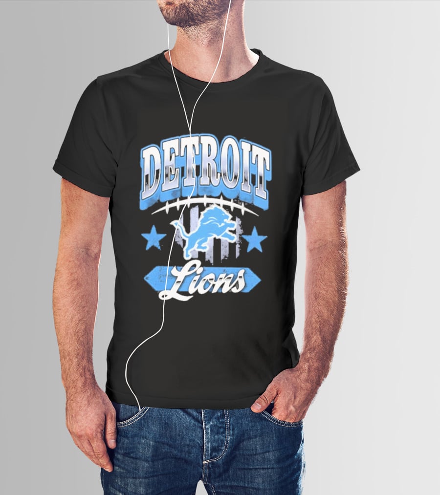 Detroit Lions Americana 2026 Stars Stripes Football Fan Gear T-Shirt