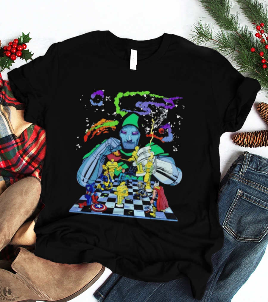 Doctor Doom Strategic Chess Battle With Marvel Heroes T-Shirt