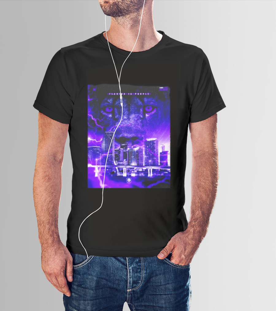 Florida Is Purple Orlando City SC Lion City Skyline Lightning T-Shirt