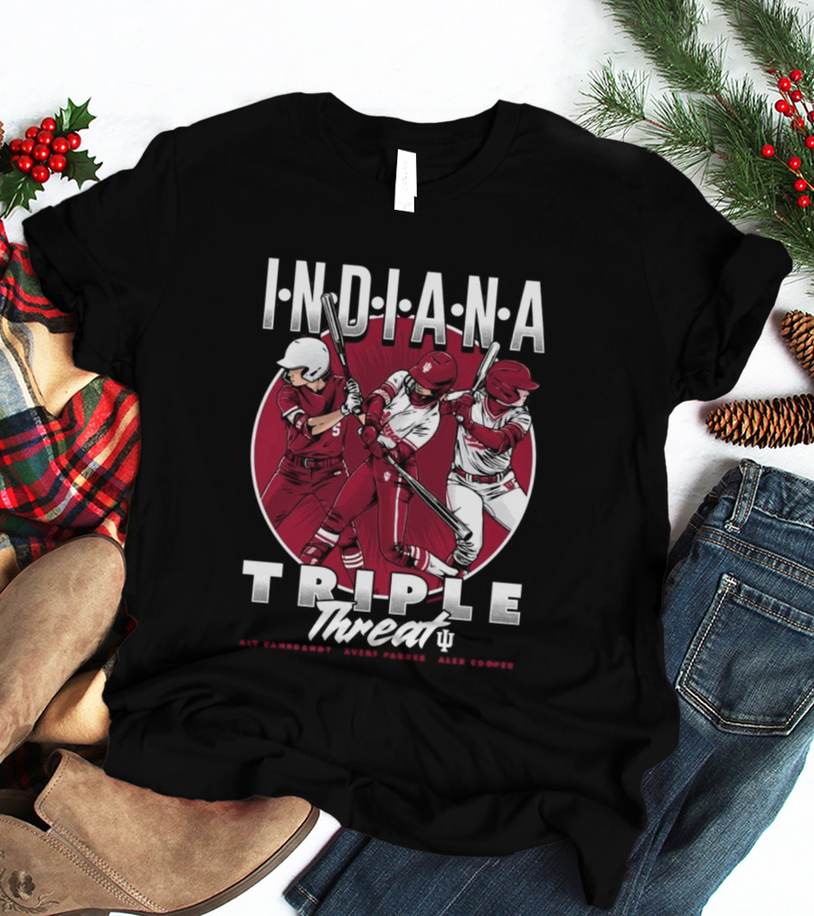 Indiana Hoosiers Softball Triple Threat Aly Van Brandt Avery Parker Alex Cooper T-Shirt