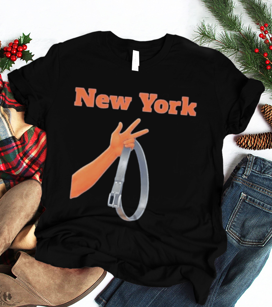 Jalen Brunson Three Point Celebration New York Knicks Belt Gesture T-Shirt