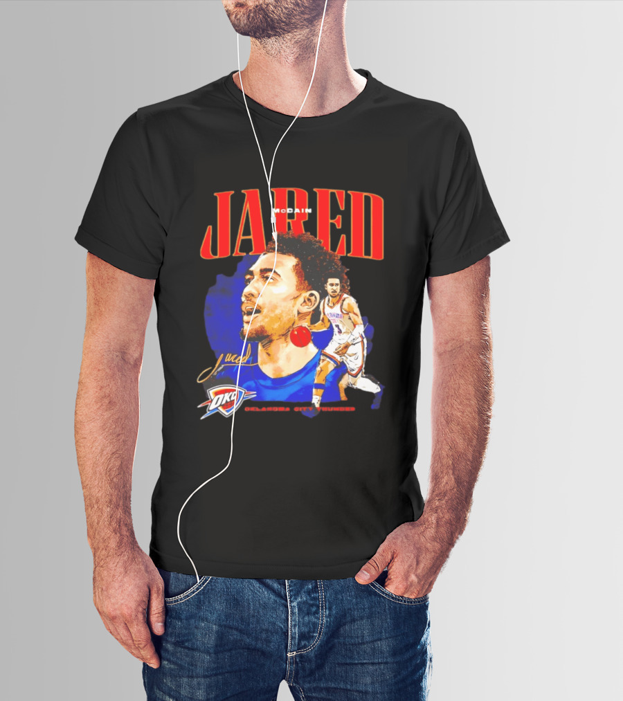Jared McCain Oklahoma City Thunder NBA Basketball OKC Player T-Shirt