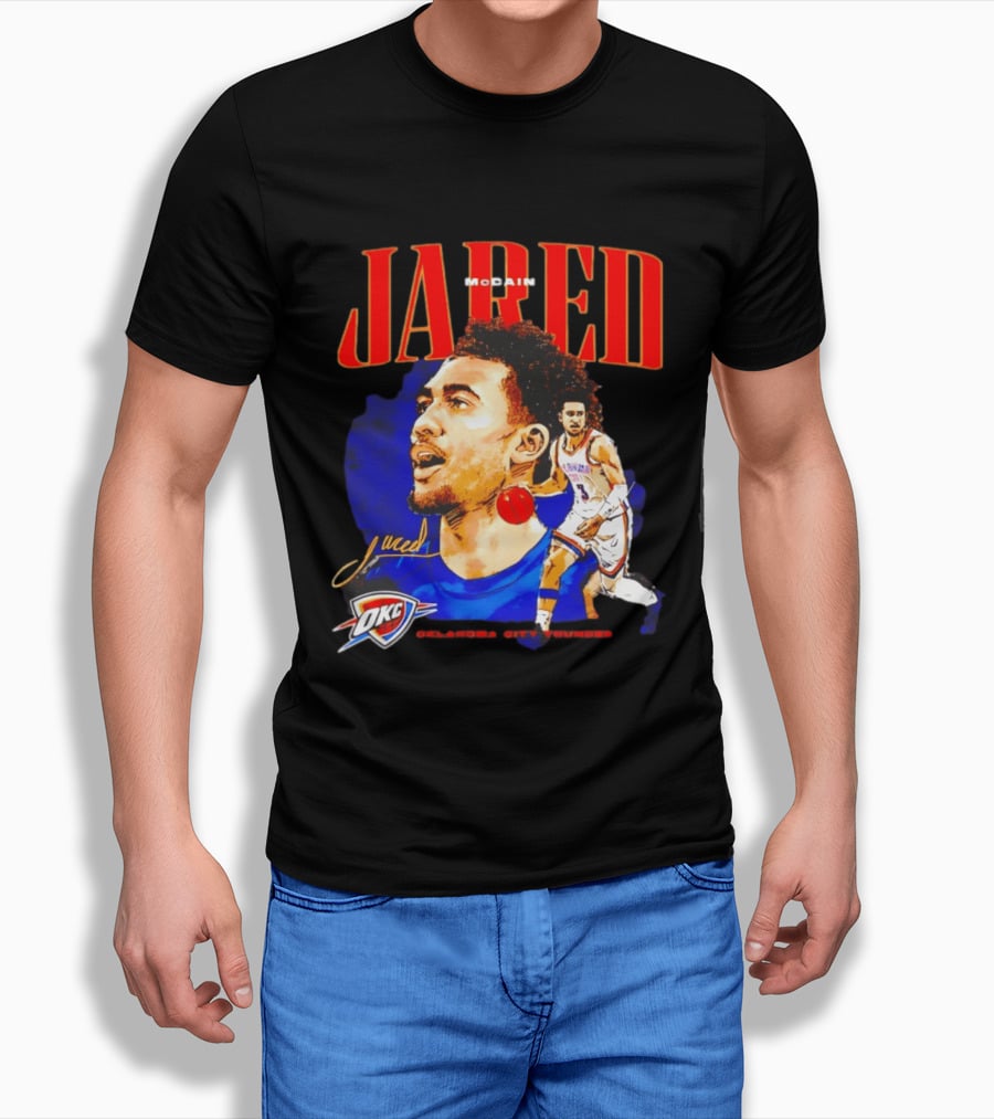 Jared McCain Oklahoma City Thunder NBA Basketball OKC Player T-Shirt