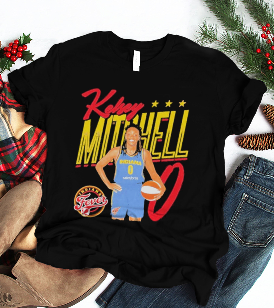 Kelsey Mitchell Indiana Fever Basketball Player Pose Salesforce T-Shirt