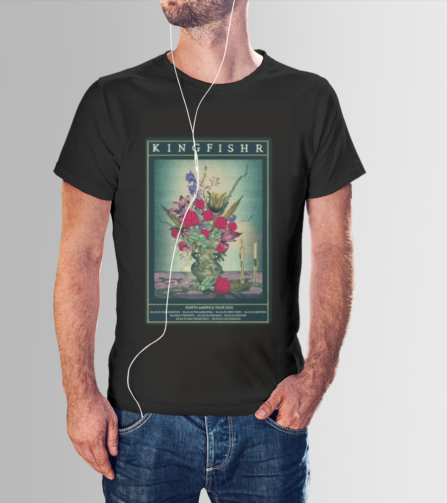 Kingfishr North America Tour 2025 May 2 Denver Floral T-Shirt