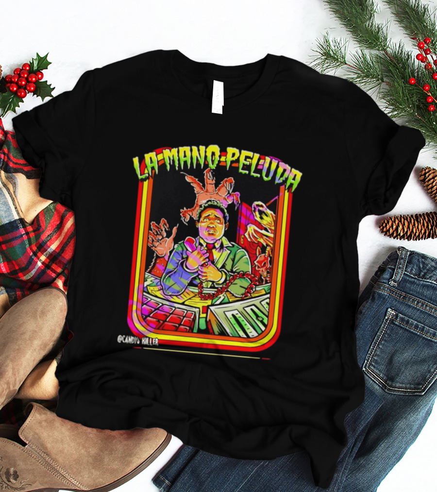La Mano Peluda Terror Radial Hombre Teléfono Cadenas Kawaii Killer T-Shirt