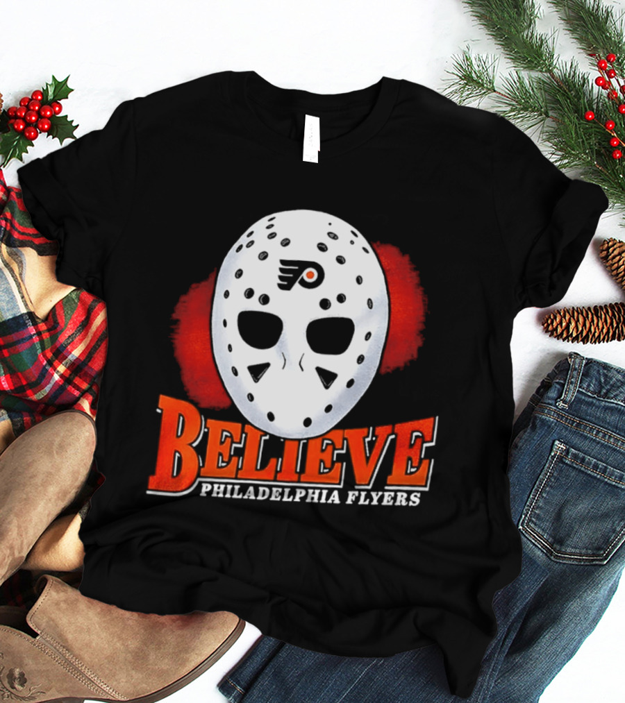 Philadelphia Flyers Believe 2026 Hockey Mask T-Shirt