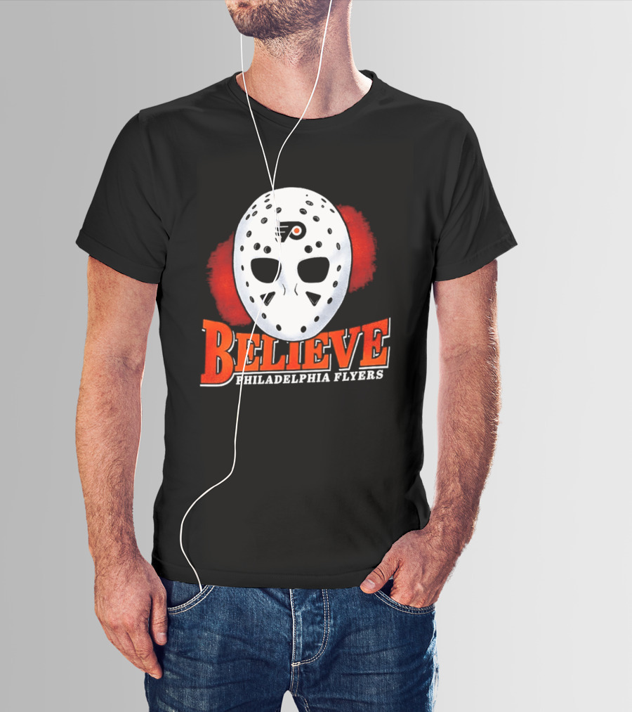Philadelphia Flyers Believe 2026 Hockey Mask T-Shirt
