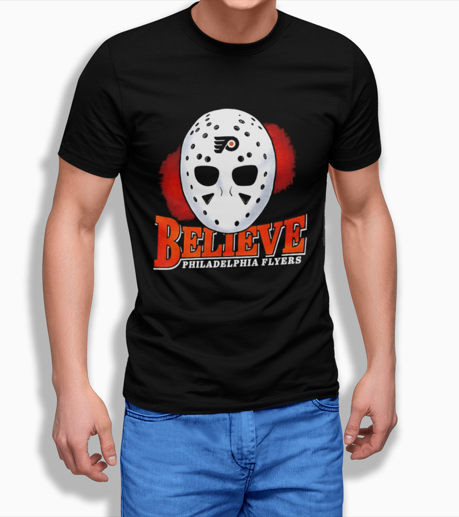 Philadelphia Flyers Believe 2026 Hockey Mask T-Shirt