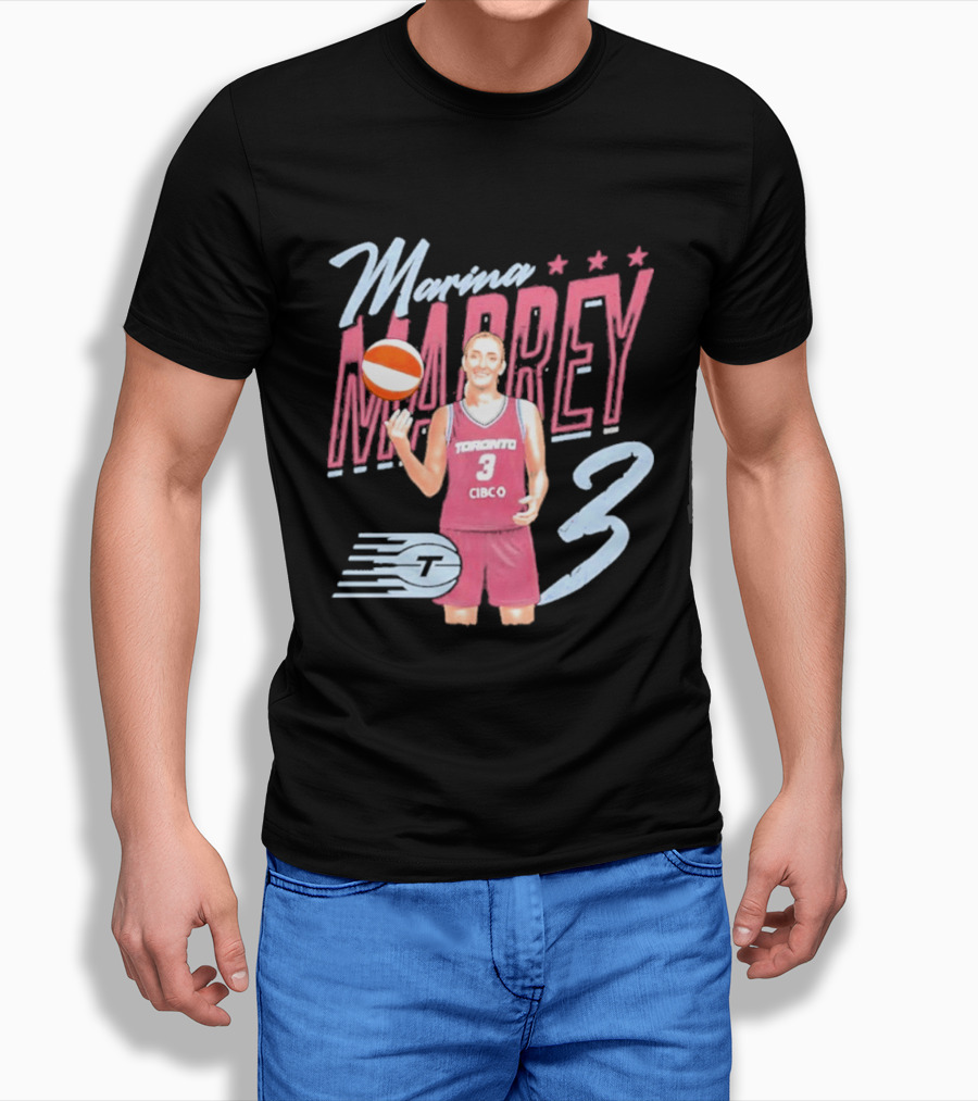 Marina Mabrey Toronto Basketball Pose CIBCO Tempo 3 Stars T-Shirt