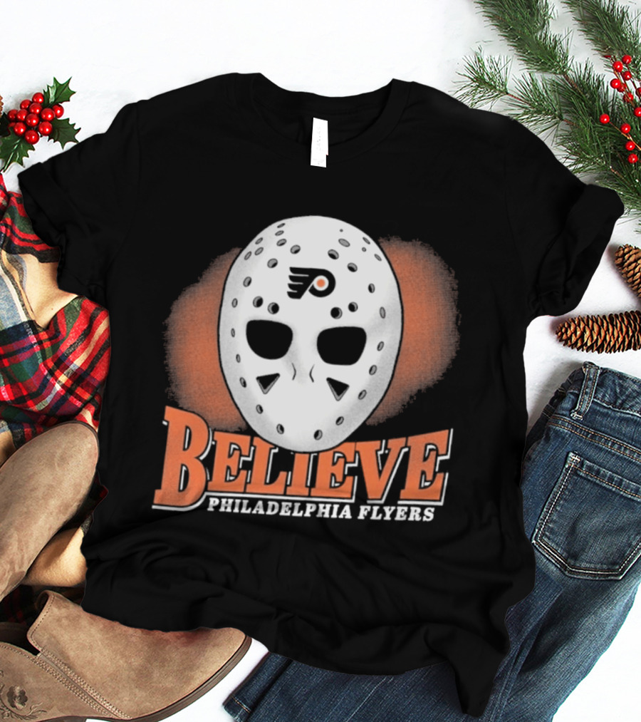 Philadelphia Flyers Believe Hockey Mask Franklin T-Shirt