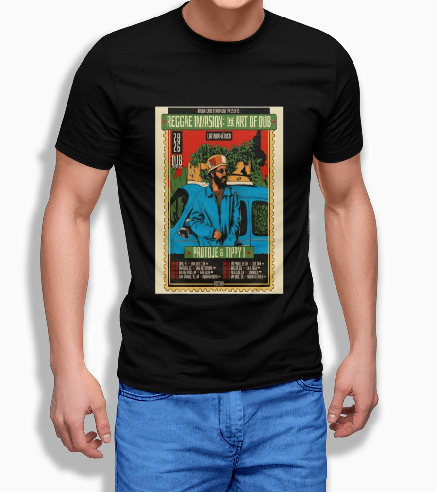 Reggae Invasion The Art Of Dub Protoje Tippy I Latin America 2026 Tour Dates T-Shirt