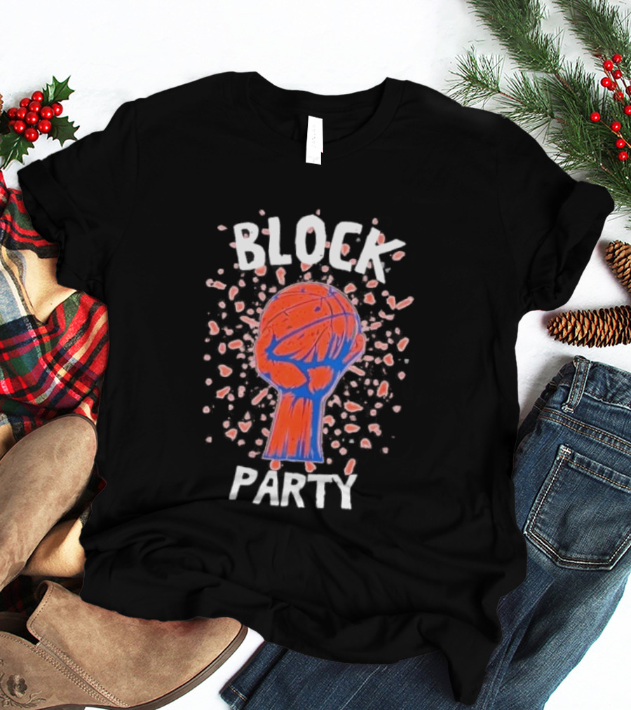New York Knicks Block Party Basketball Fist Burst T-Shirt
