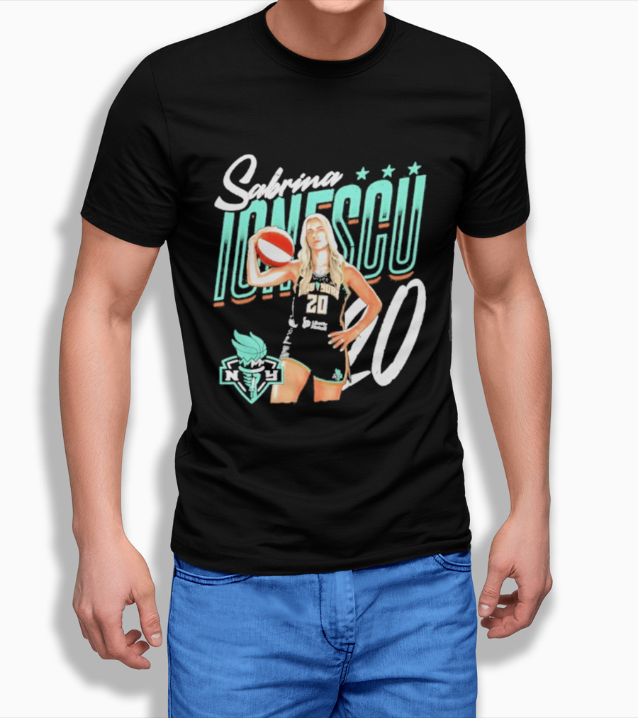 Sabrina Ionescu New York Liberty Number 20 Player Pose T-Shirt