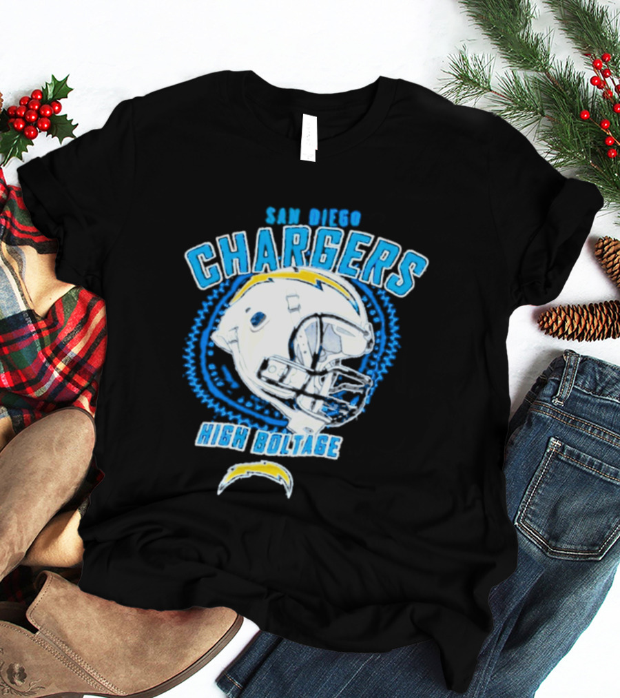 San Diego Chargers High Boltage Helmet Football NFL Team Gear T-Shirt