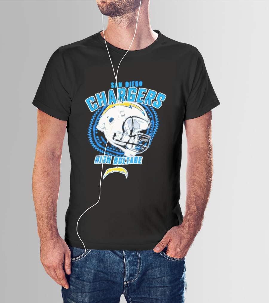 San Diego Chargers High Boltage Helmet Football NFL Team Gear T-Shirt