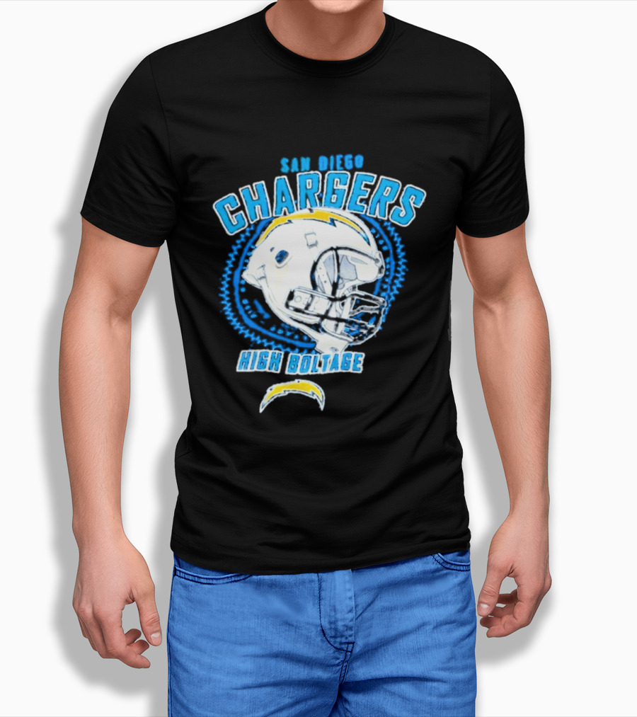 San Diego Chargers High Boltage Helmet Football NFL Team Gear T-Shirt