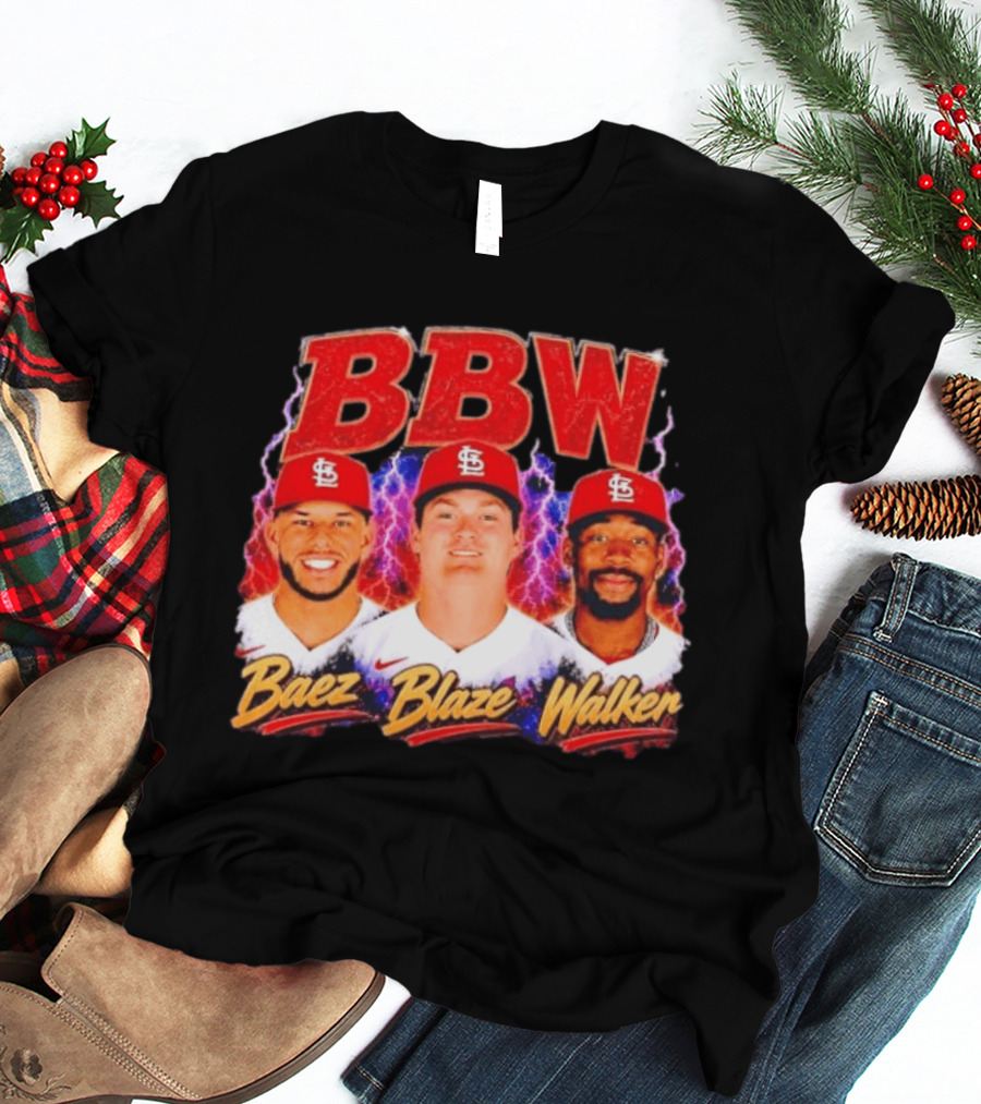 BBW Baez Blaze Walker St. Louis Cardinals Lightning T-Shirt