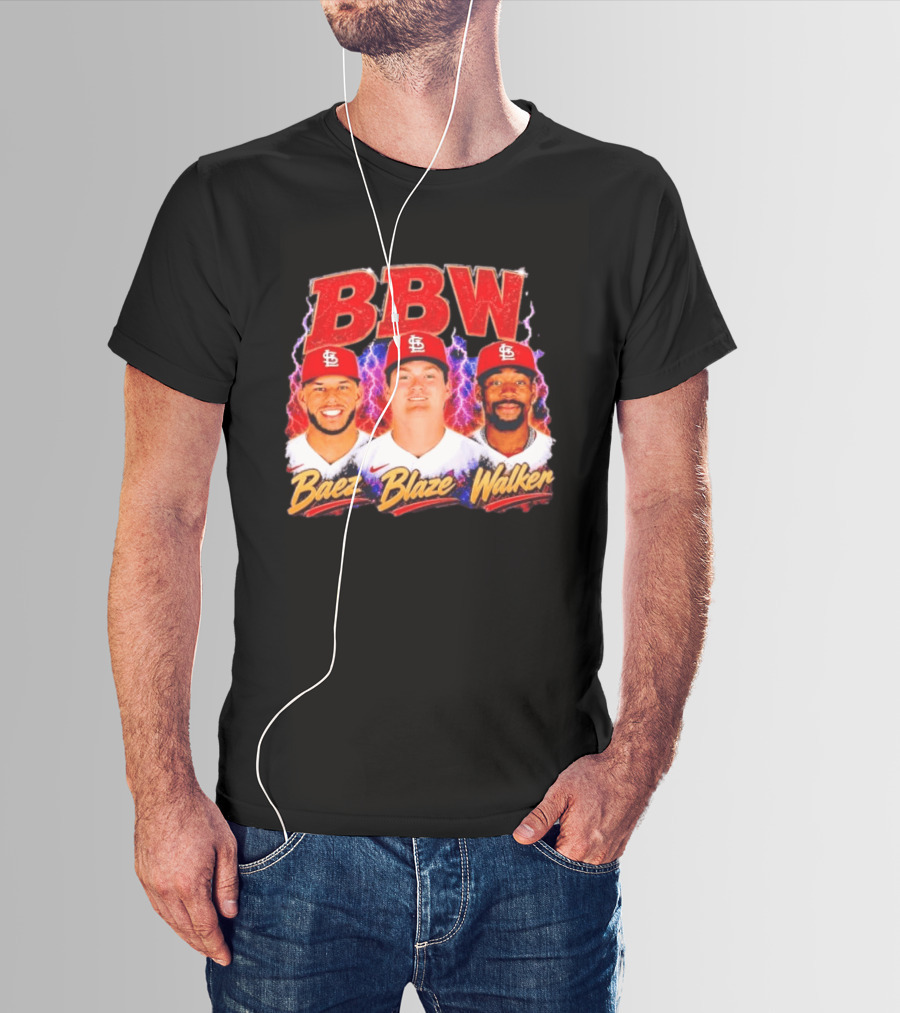 BBW Baez Blaze Walker St. Louis Cardinals Lightning T-Shirt