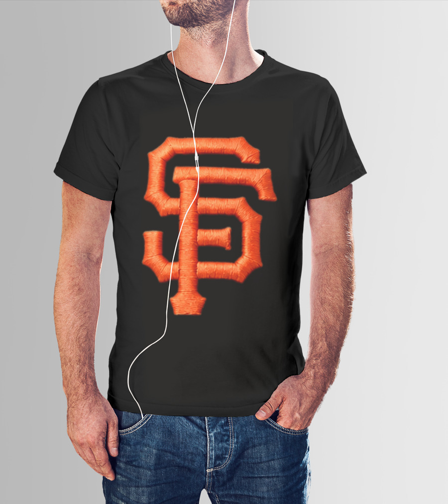 Alex Smith SF Giants Hat Orange Monogram T-Shirt