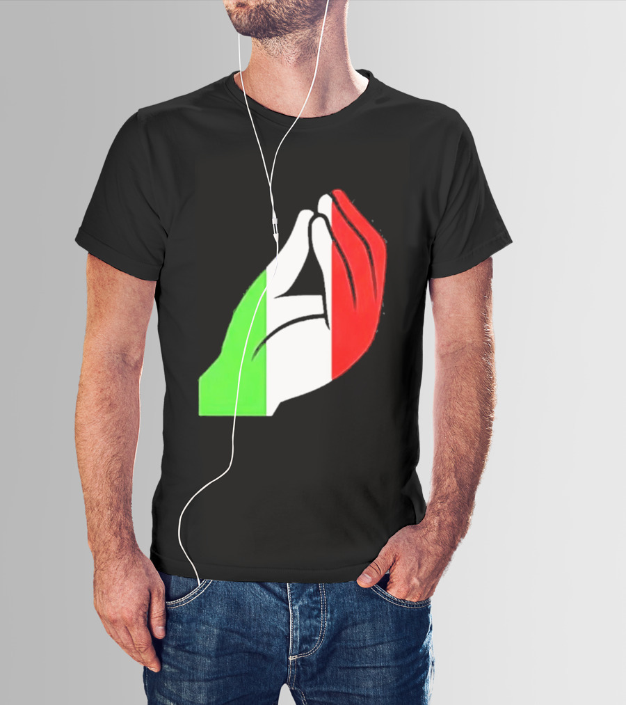Italian Hand Gesture Ma Che Vuoi Green White Red T-Shirt