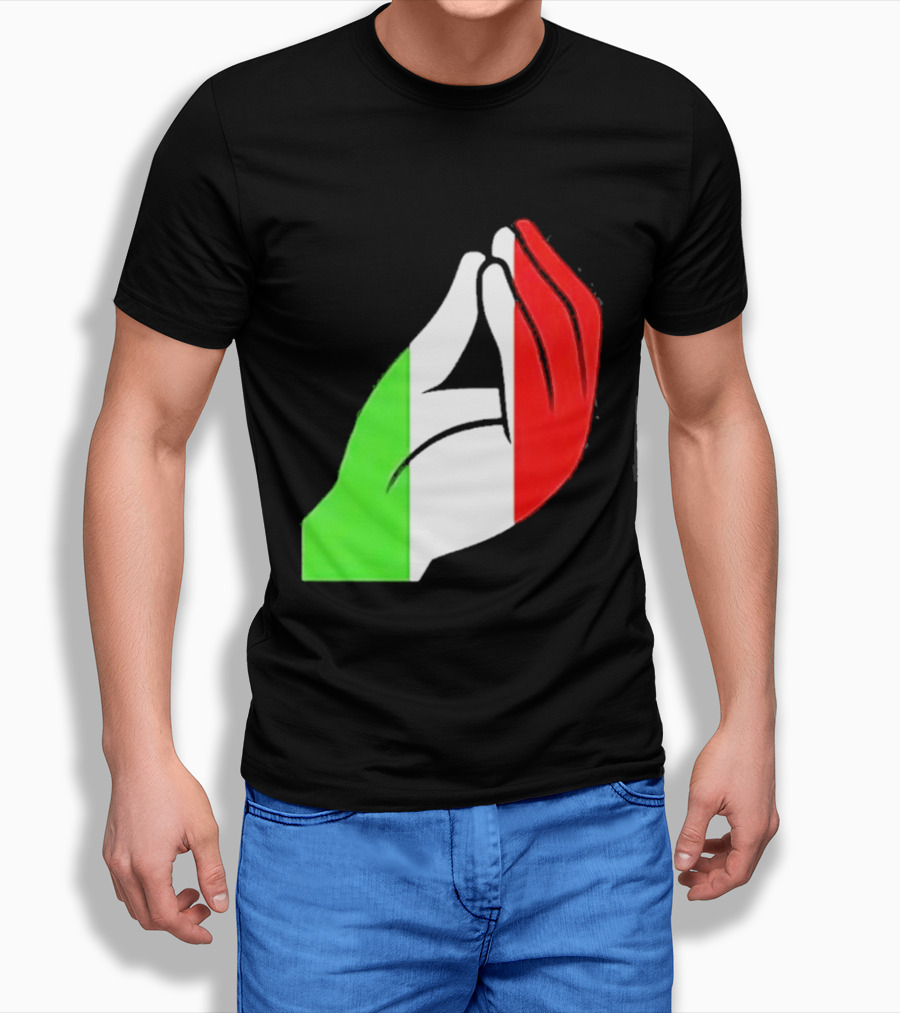 Italian Hand Gesture Ma Che Vuoi Green White Red T-Shirt