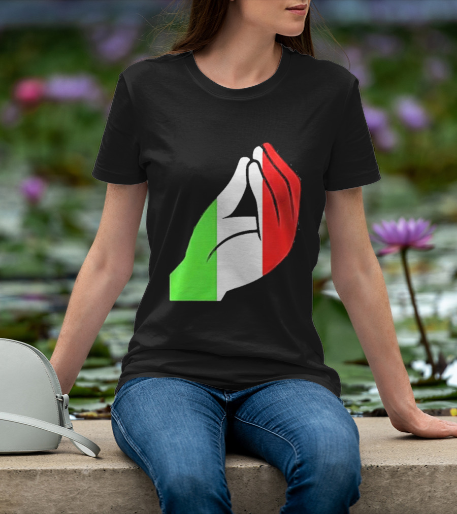 Italian Hand Gesture Ma Che Vuoi Green White Red T-Shirt