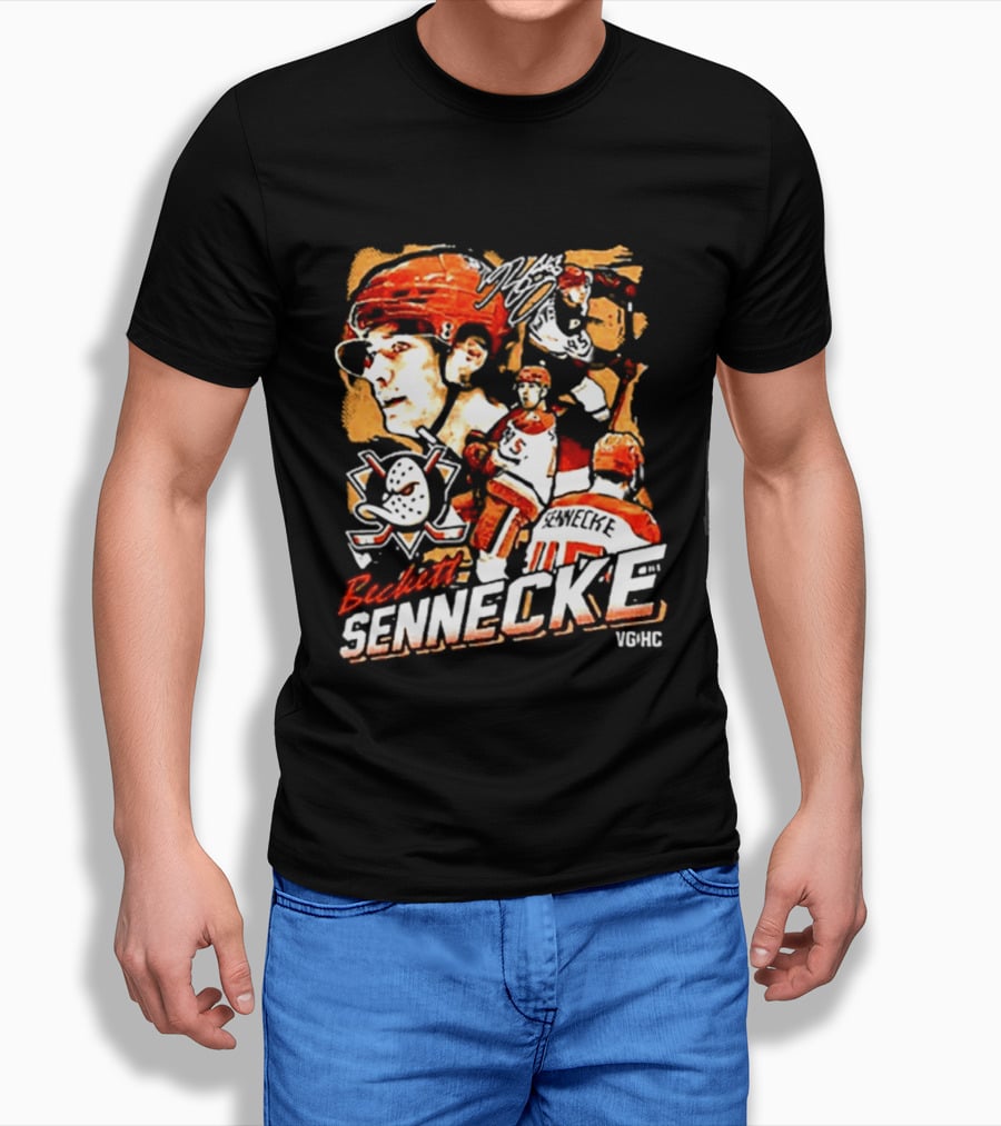 Beckett Sennecke Oregon Ducks Hockey Collage T-Shirt