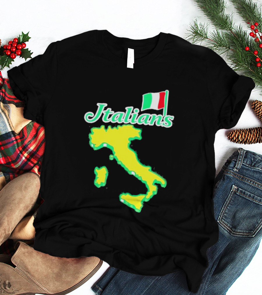 Italians Map Of Italy With Flag T-Shirt