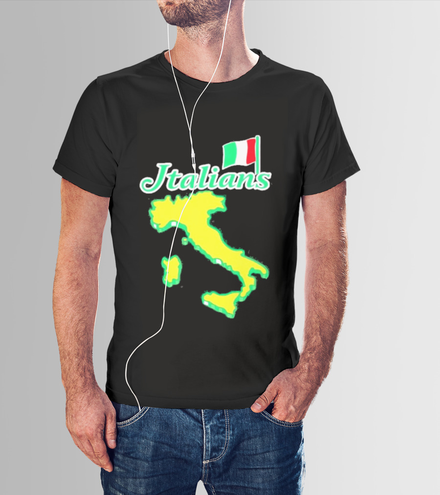 Italians Map Of Italy With Flag T-Shirt