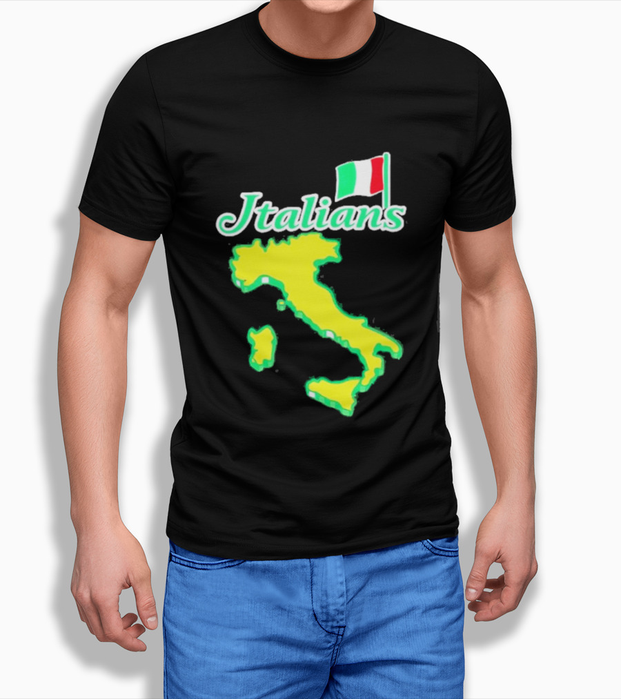 Italians Map Of Italy With Flag T-Shirt