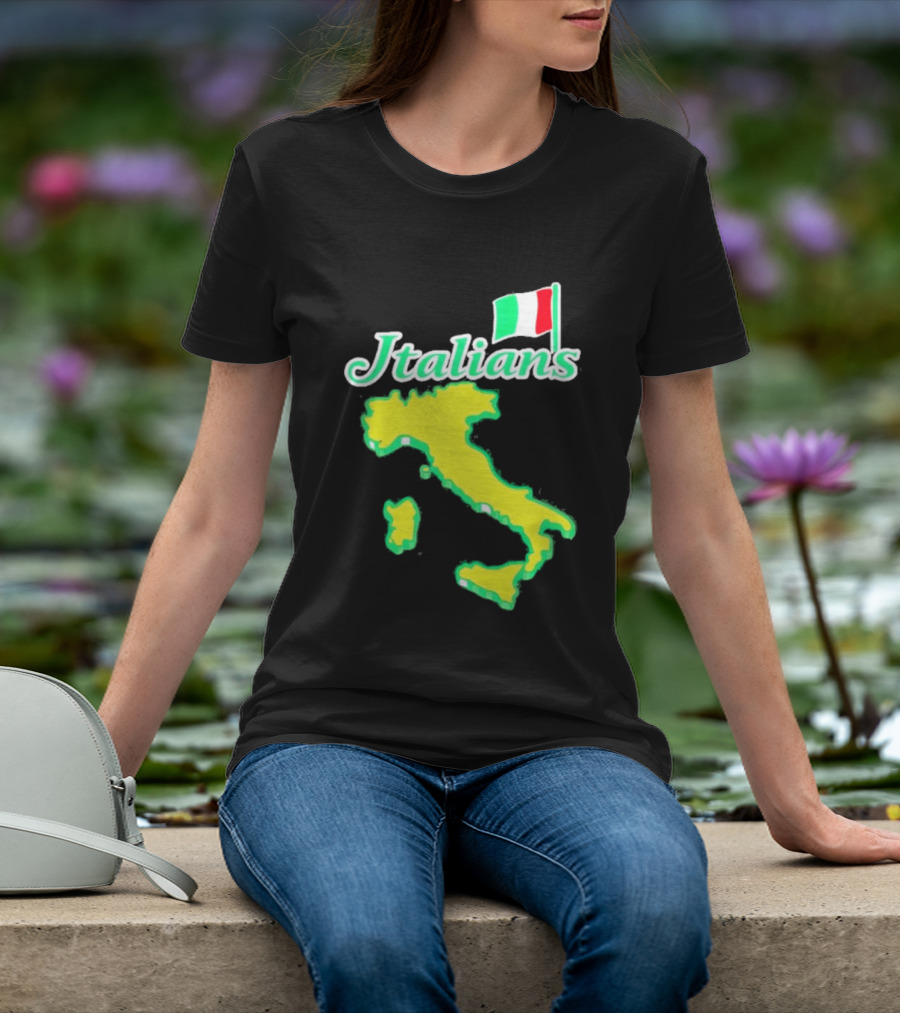 Italians Map Of Italy With Flag T-Shirt
